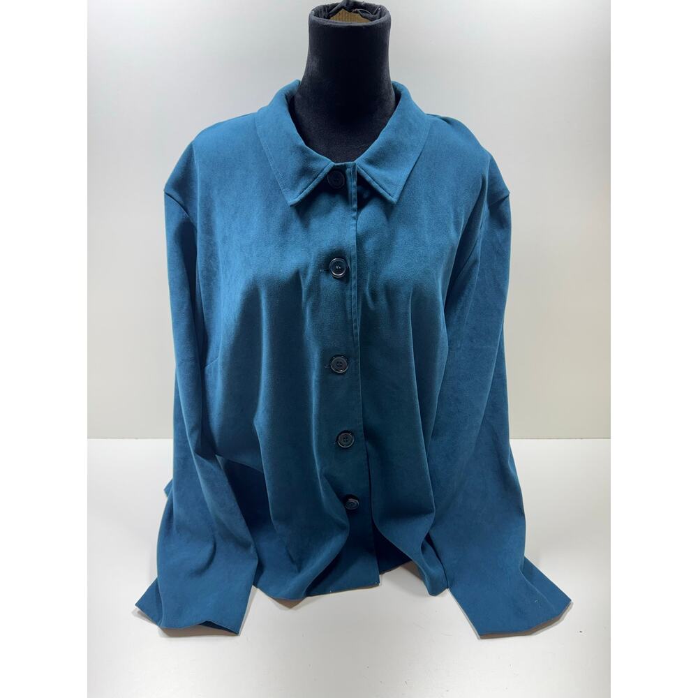 Briggs New York Women’s Plus Size Button Front Shirt Sz 3X Stretch Office Career